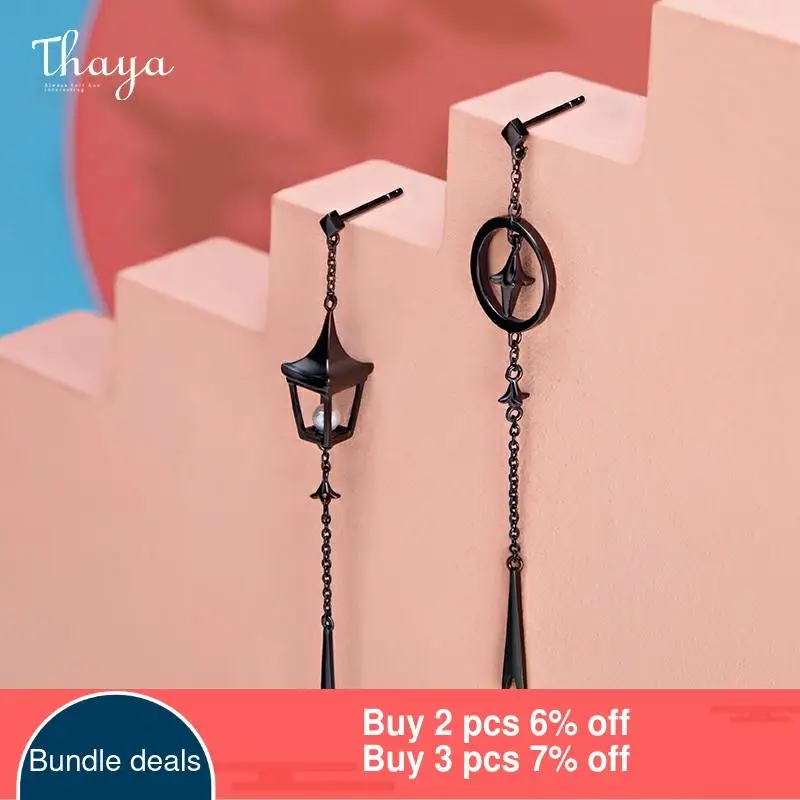 Thaya-boucles d'oreilles pendantes pour femmes, style Vintage, boucles d'oreilles pendantes, lanternes, clous en argent sterling s925, fait à la main, bijou fin féminin ► Photo 2/6
