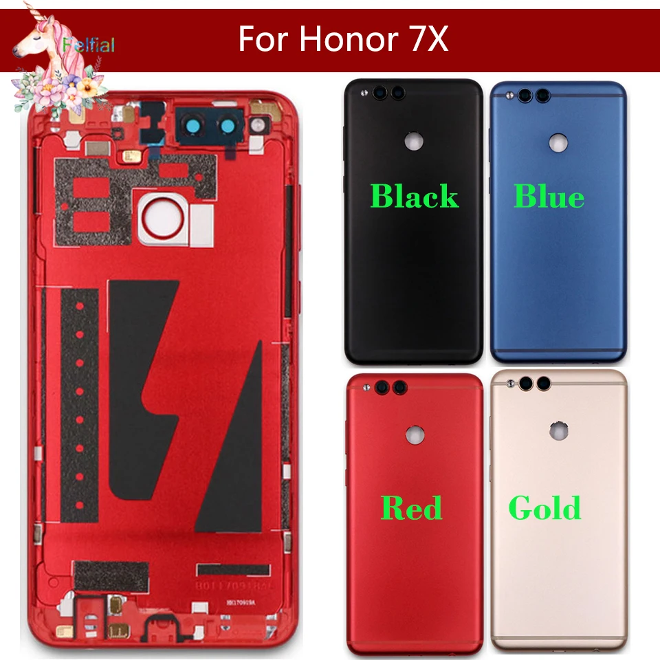 10 шт для huawei Honor 7X BND-L21 BND-L22 BND-L24 BND-AL10 BND-TL10 Батарея женские босоножки с закрытой пяткой Корпус задняя дверь чехол Полный Батарея крышка