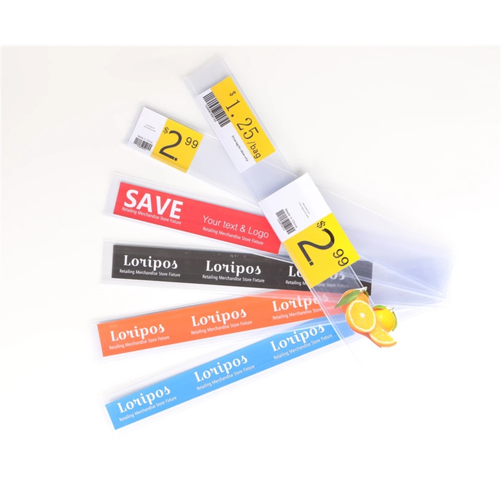 Data Strip Self Adhesive Label Holder Tray Rack Shelf Display Clear Scanner  Rail Price Tag Card Sign Frame Clip Talker