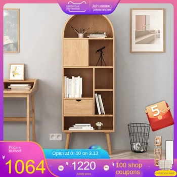 

Solid wood bookcase bookcase with door simple bookcase cabinet shelf