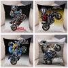 Bande dessinée moto housse de coussin décor Sports extrêmes taie d'oreiller doux en peluche Mobile vélo taie d'oreiller pour canapé maison enfants chambre ► Photo 2/6