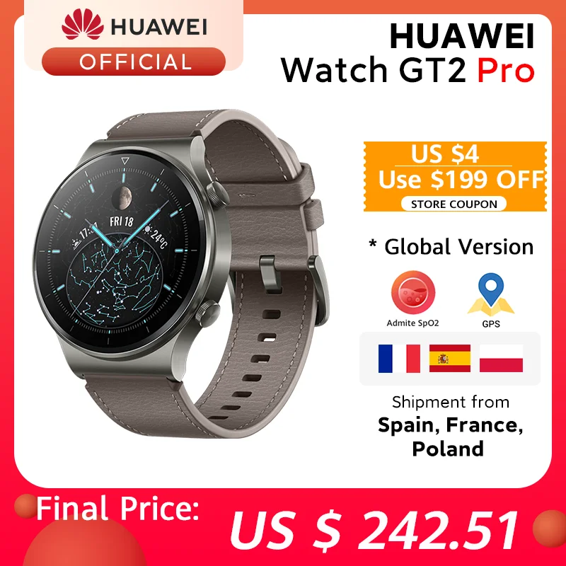 In stock Global Version HUAWEI Watch GT 2 pro SmartWatch 14 days Battery Life GPS Wireless Charging Kirin A1 GT2 Pro|Smart Watches| - AliExpress