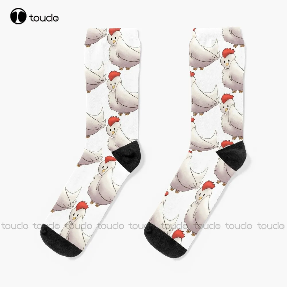 

Chicken Cute Kawaii Wholesome Adorable Halloween Spooky Spook Pretty Socks Mens Socks Personalized Custom 360° Digital Print