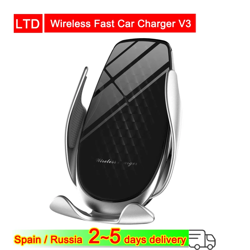 

Wireless Car Fast Charger V3 Fast Charging Phone Holder Mount in Car for iPhone for Huawei Samsung Galaxy Fast Wireless Charger