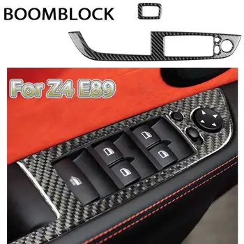 

BOOMBLOCK Carbon Fiber Window Lifter Control Frame Switch Armrest Panel Trim car Interior accessories For BMW Z4 e89 2009-2015