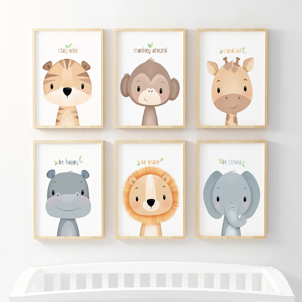 jungle animal nursery prints