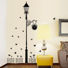 AY9200 черный и белый с рисунком уличного фонаря креативные настенные наклейки простые гостиная вход для лестниц и коридоров забор ТВ назад