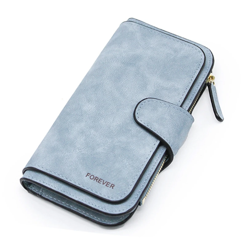 

Ladies Wallet Zipper Long Purse Ladies' Card Wallet Triple Discount Fashion Wallet(Blue)