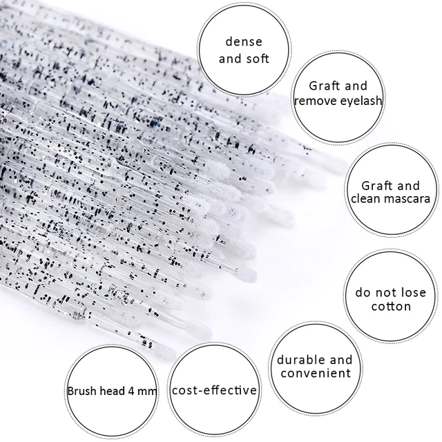 Disposable MicroBrush Eyelashes Extension  Individual Lash Removing Swab Micro Brush For Eyelash Extension Tools 5