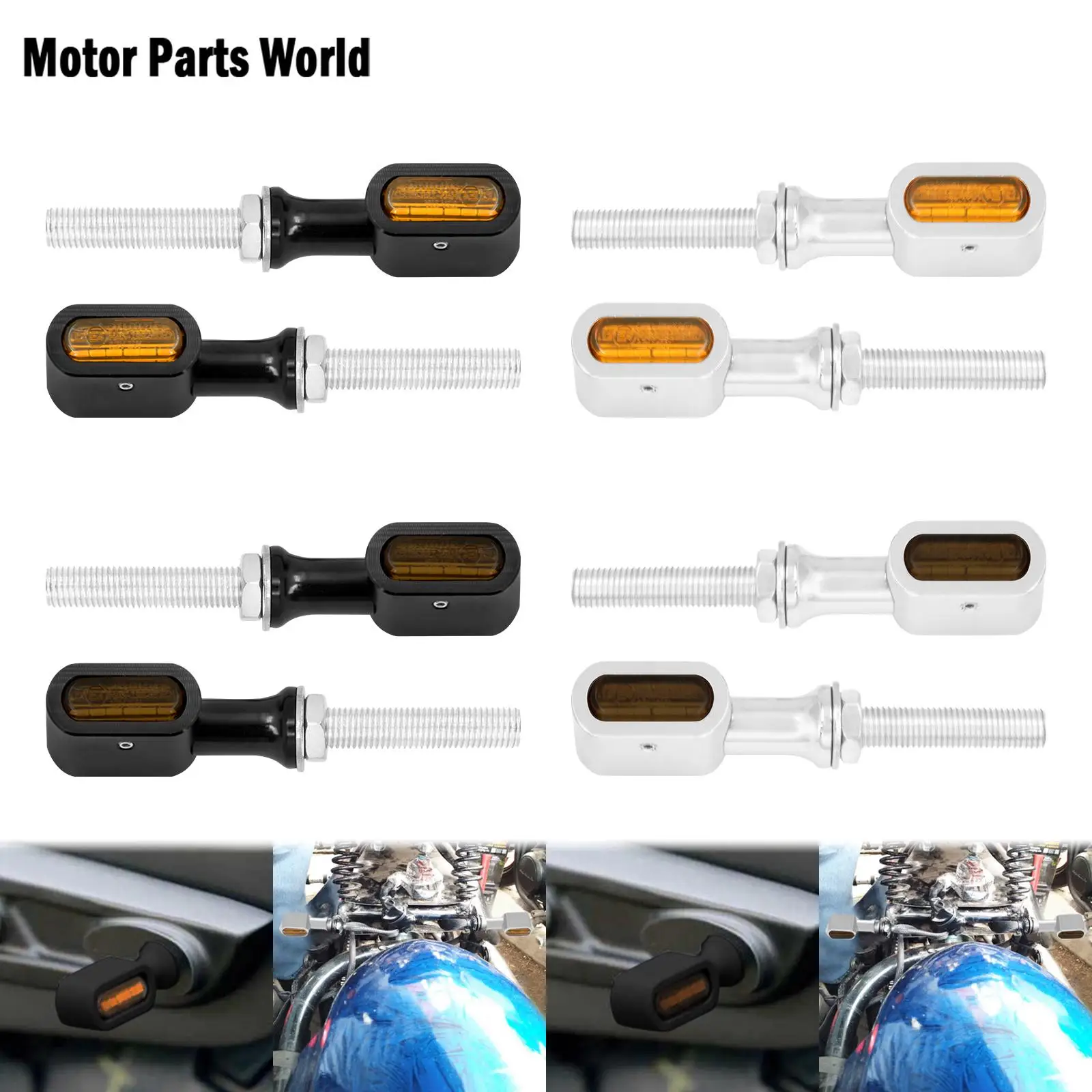

Motorcycle Mini LED E Mark Rear Turn Signal Light Run Indicator Lamp 4 Wires For Harley Sportster XL Cafe Racer Chopper Bobber