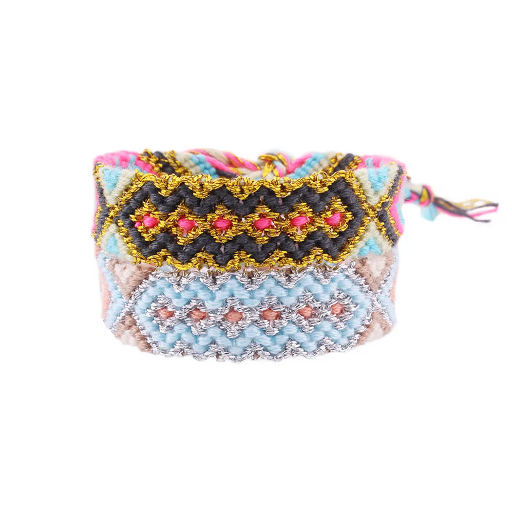 

Sparkling Boho X Chevron Woven Friendship Bracelet For Woman Man Unisex 2019 New Fashion Silk Thread Embroidery String Jewelry