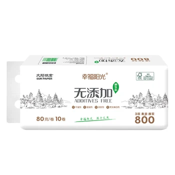 

In Stock 3-layer Short Roll Coreless Roll Paper 800 G Per Bill Of Lading Family Happiness Sunny Additive-Free Series