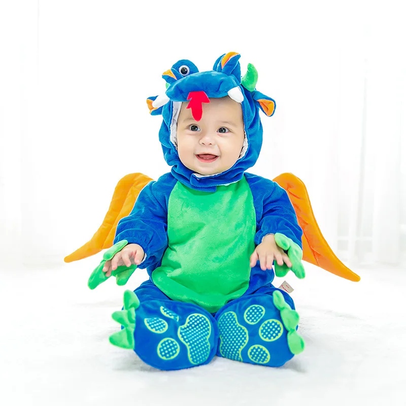 

INS Europe And America Christmas One Piece Dinosaur Baby Clothes Animal Modeling Onesie Cosplay Performance Play Service