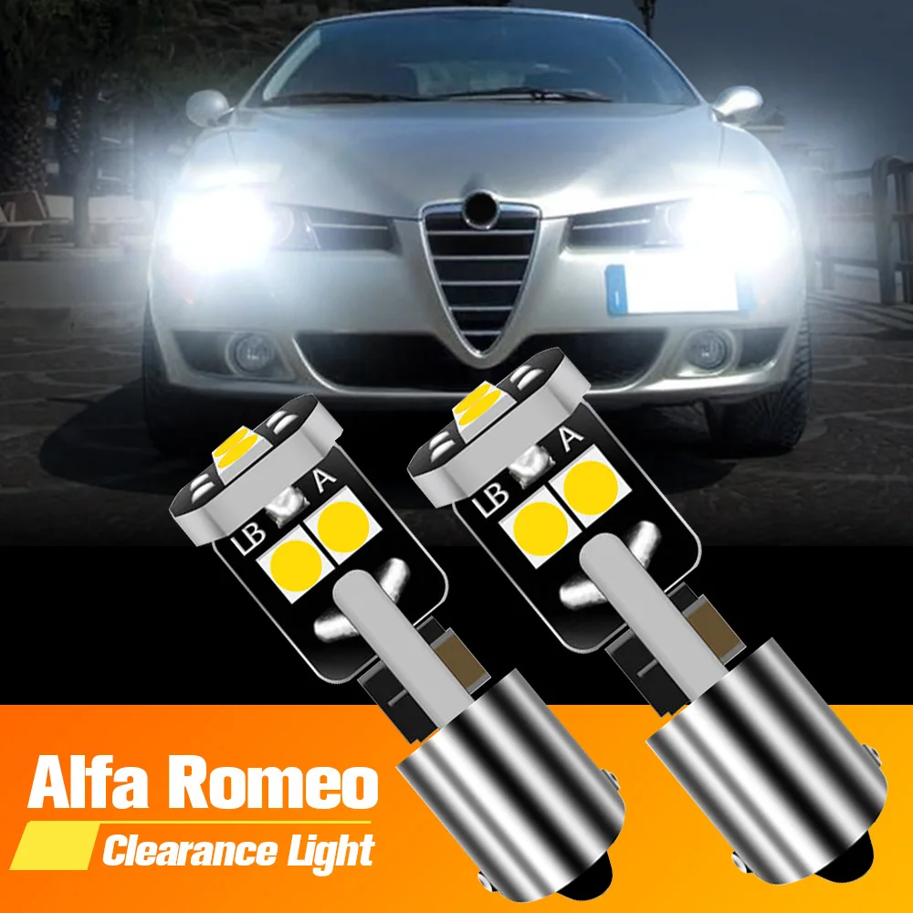 2Pcs Led Lampadina Di Parcheggio Lampadina H6W Bax9S 64132 Canbus Nessun Errore Per Alfa Romeo 147 2000-2004 156 166 Gt