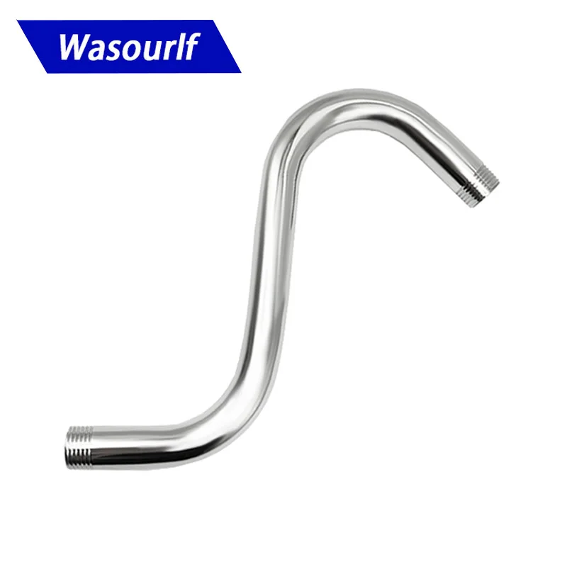 WASOURLF Wall Mounted Heighten S Shape Shower Arm Shower Pipe with Chrome plated Stainless Steel for Head Bathroom