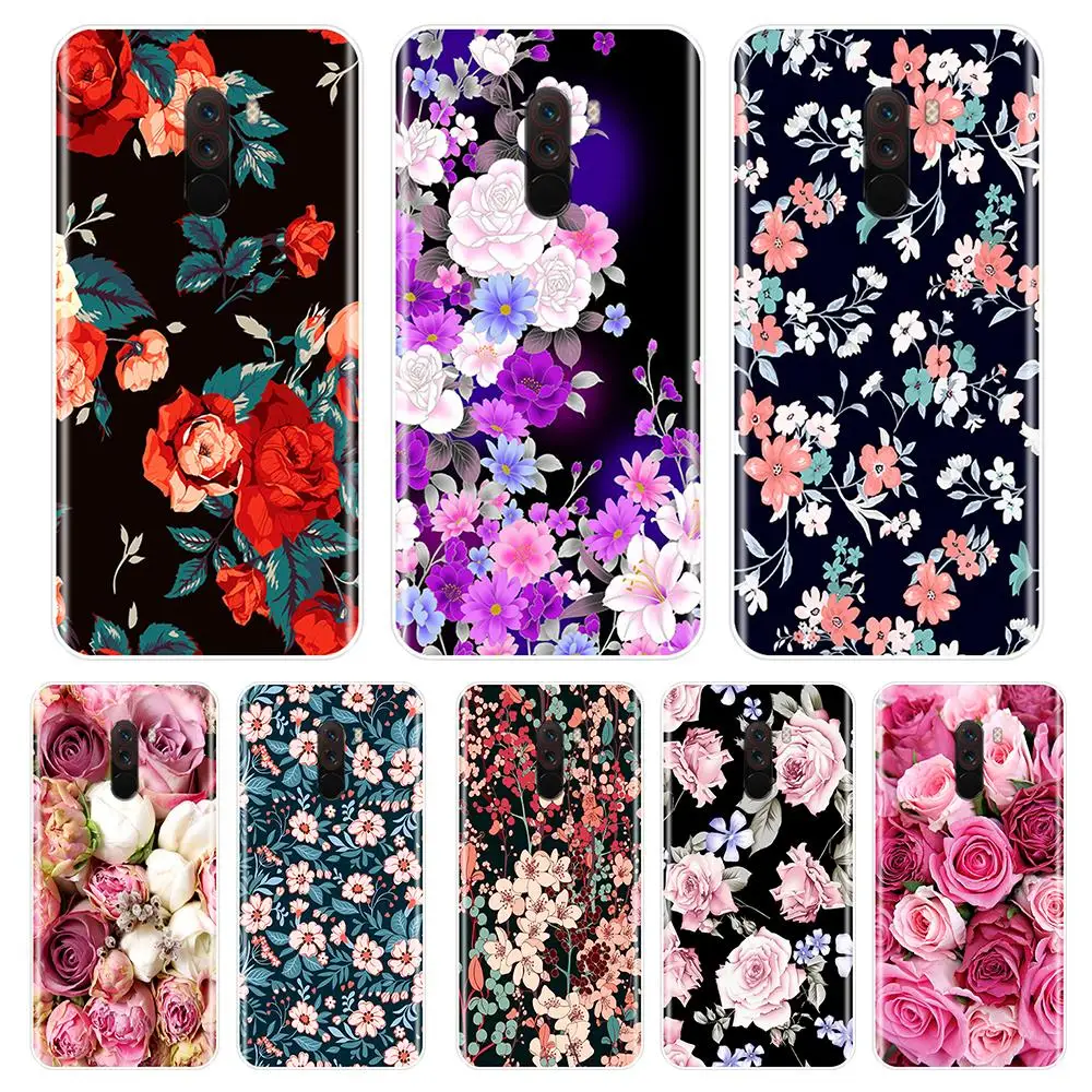 

Cute Flowers Back Cover For Redmi S2 6A 5 Plus 4A Xiaomi Pocophone F1 Redmi Note 4 4X 5 5A 6 Pro Prime Soft TPU Silicone Case