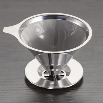 

Reusable Coffee Filter Holder Washable Stainless Steel Brew Drip Coffee Filters Funnel for Espresso Manual Coffee Bean Grinder