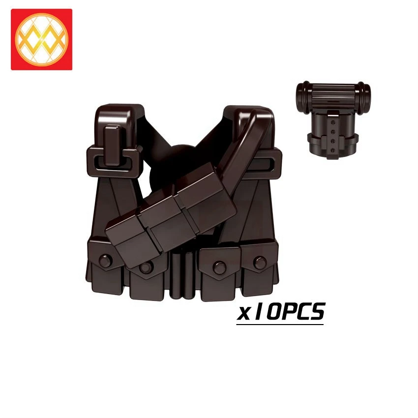 10 шт./партия WW2 тактический жилет для стрельбы немецкая армия спецназ US Ranger MOC защита броня Строительство военные кубики, детские игрушки аксессуары - Цвет: Фиолетовый