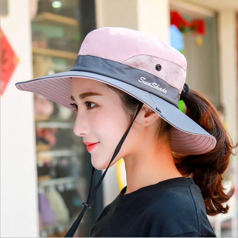 Wzcx Outdoor Collapsible Fisherman S Hat Adjustable Summer Casual Splice Hiking Sun Protection Basin Cap Sun Hats Bucket Hats Aliexpress