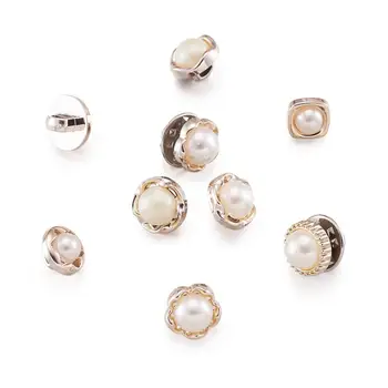 

1Set Imitation Pearl Buttons Plastic Shank with Safety Brooches Iron Pins for DIY Garment Clothing Accessories Sewing Decoration