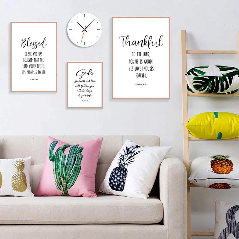 prayer-psalm-wall-art-canvas-painting-thankful-God-quote-posters-and-prints-pictures-Christian-living-room (3)