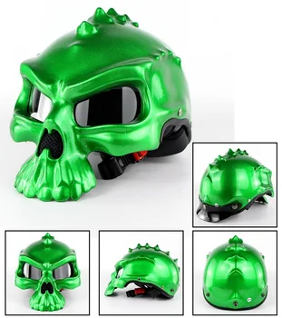 

Fashion Skull design Kask Motor Motorcycle Helmet DOT Approved Soman CG489 Half-face casco para moto shiny color