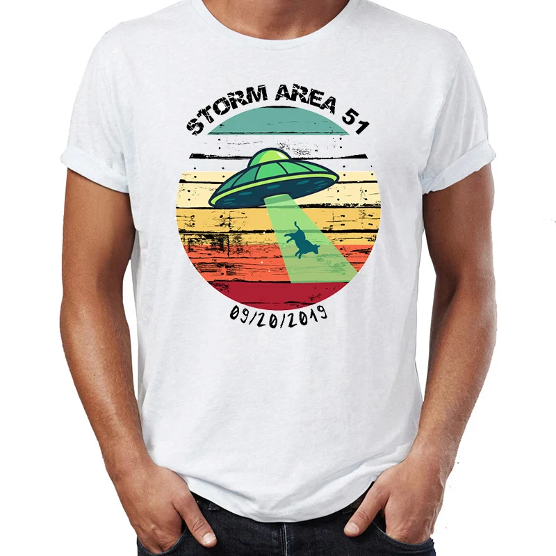 

Men's T Shirt Storm Area 51 They Can't Stop Us All Awesome Artwork Drawing Printed Tee