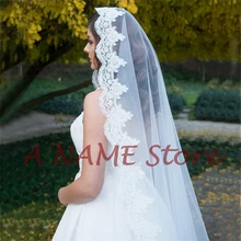 3 м Соборные Длинные свадебные фаты для невест цвета слоновой кости Аппликации Край Velo de Novia вуаль de mariee mariage Мантилья Джульетта вуаль Винтаж