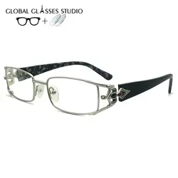 Женские металлические очки оправа Очки для чтения от близорукости, по рецепту линзы 1,56 индекс AV2024 C03