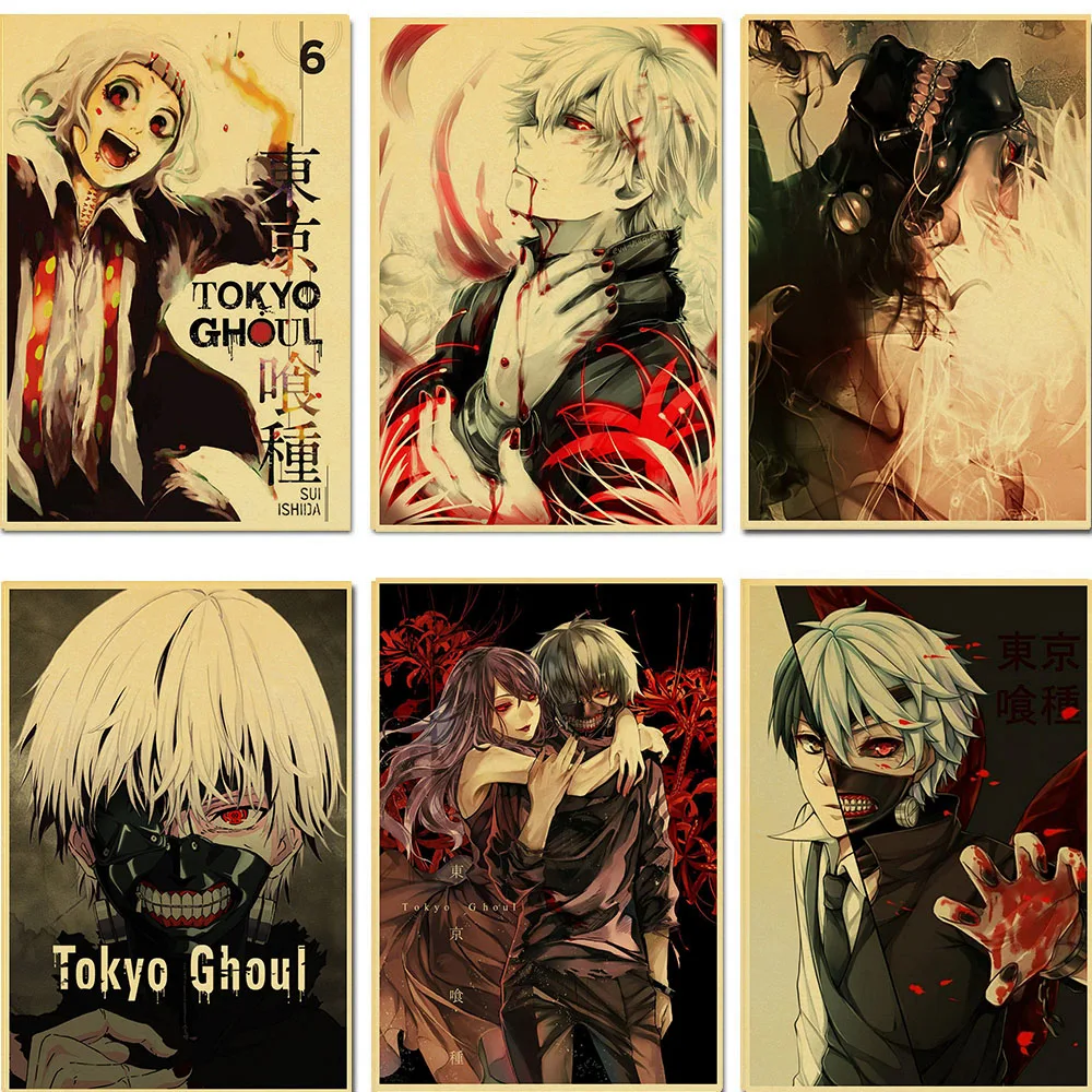 Tokyo Ghoul anime retro poster home decoration bar sticker wall sticker wall decoration