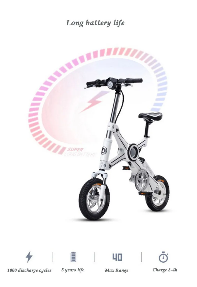 Folding Electric Scooter 2 Wheel Electric Scooters with Smart APP 12 inch 250W 36V Mini pink Electric Bicycle Bike for women  (9)