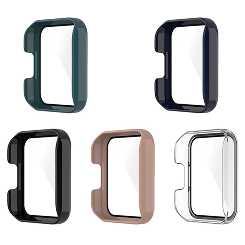 Hard PC Case Glass Screen Protector Case For Xiaomi Redmi Watch 2 Lite/Redmi Watch 2 Smart Watch Protective Bumper Cover Case