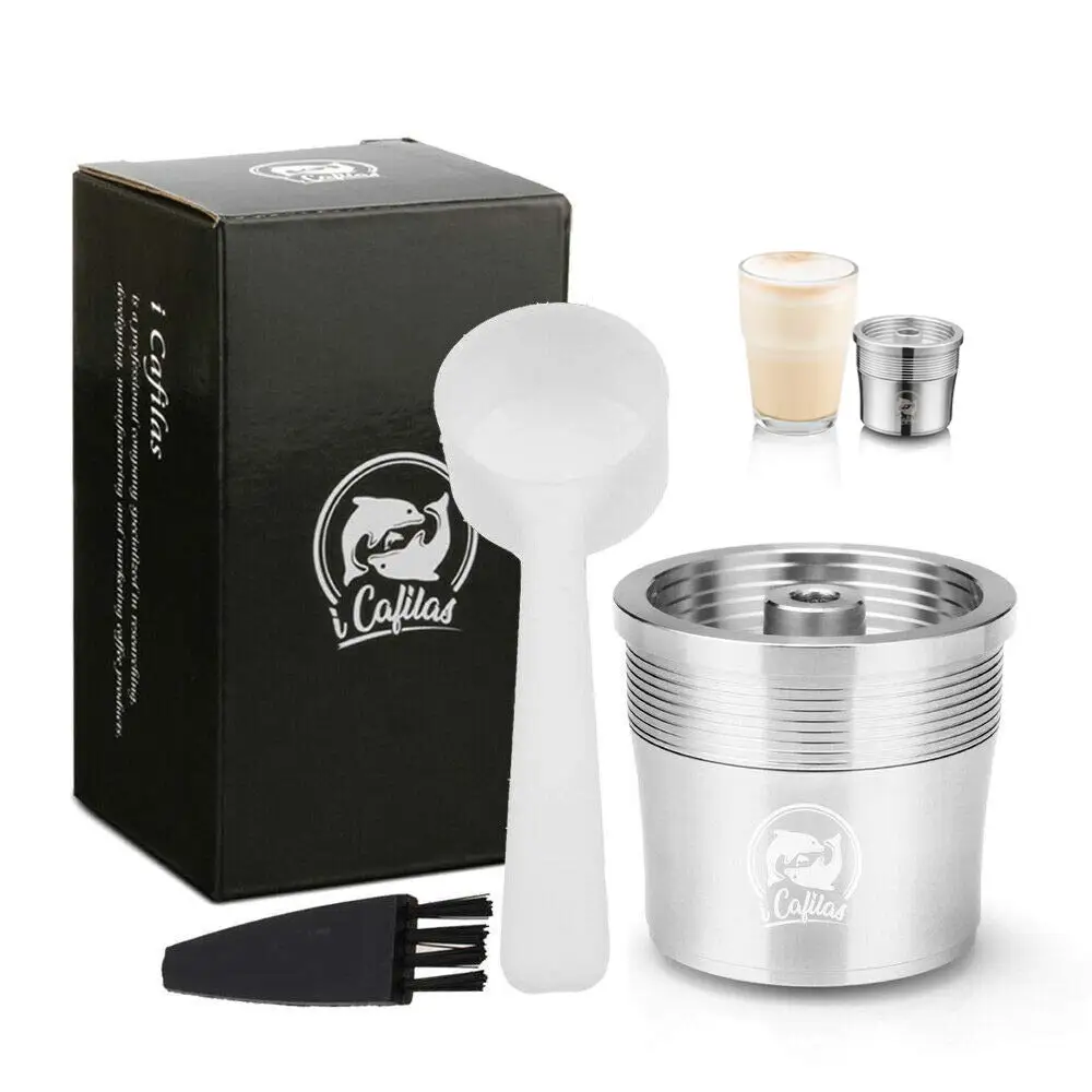 

1 set Reusable Milk Frother Capsules Pods Filter for illy iperEspresso X7.1 Coffee Machine & Spoon & Brush (Milk Capsule)