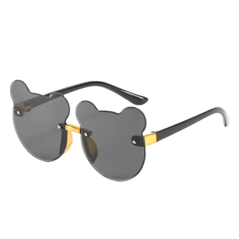 

Cat Ears Rimless Frame Sunglasses Car Driving Children Kids Gray Pink Red Lens Fashion Boys Girls Uv400 Protection Eyewear