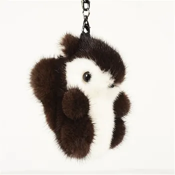 

Pendant Ornaments Fashion Gift 12cm Fashion Mink Squirrel Toys Gift Toys Keychain Cute Real Mink Fur Squirrel Bag Ornaments