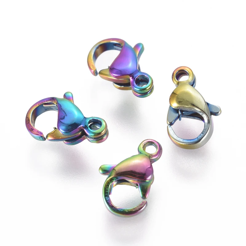 100Pcs Vacuum Plating Stainless Steel Lobster Claw Clasps Fastener Hook Snaps for DIY Bracelet Necklace Chain Jewelry Making