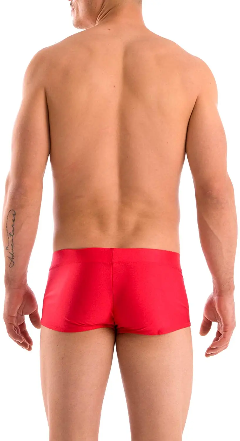 Men's swim trunks new solid colour warm-up swimming costume