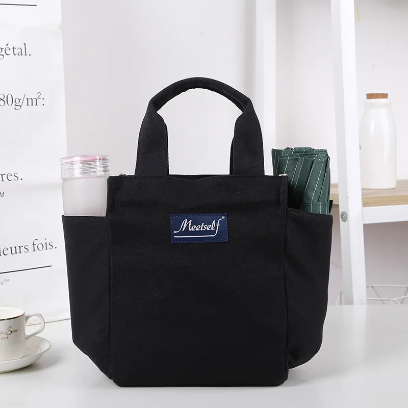 Стиль Холст Сумки из натуральной кожи маленький кошелек на молнии сумка для хранения обеда коробка сумка бенто ланч бокс сумка Еда переноски сумка Особенности сумка из узорчатой ткани