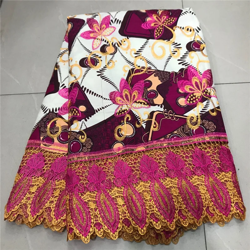 

2020 Guipure Lace Fabric Embroidered High Quality 100% cotton Wax Lace Fabric With Cord African Wax Lace For Dress ZQ030305