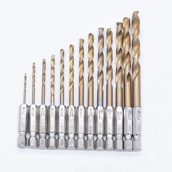 

Workshop Power Tools 1/4 High Speed Steel Hex Shank Drill Bit Titanium Coated