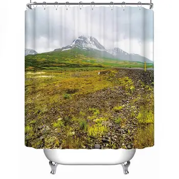 

View of Snow Mountain and rain Clouds in Summe Soft Shower Curtain,089298,79''L x 71''W