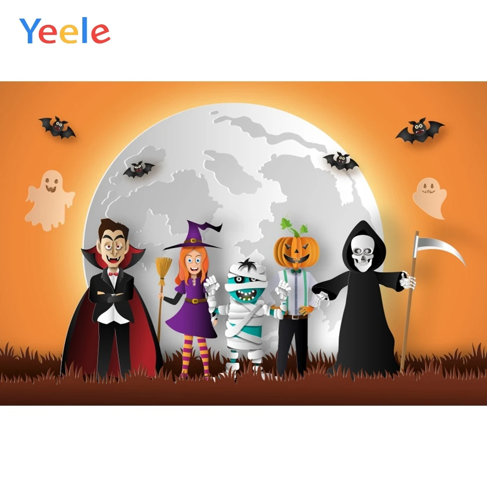 Yeele Happy Halloween Witch Zombie Castle Skeleton Photography Backgrounds Customized Photographic Backdrops for Photo Studio