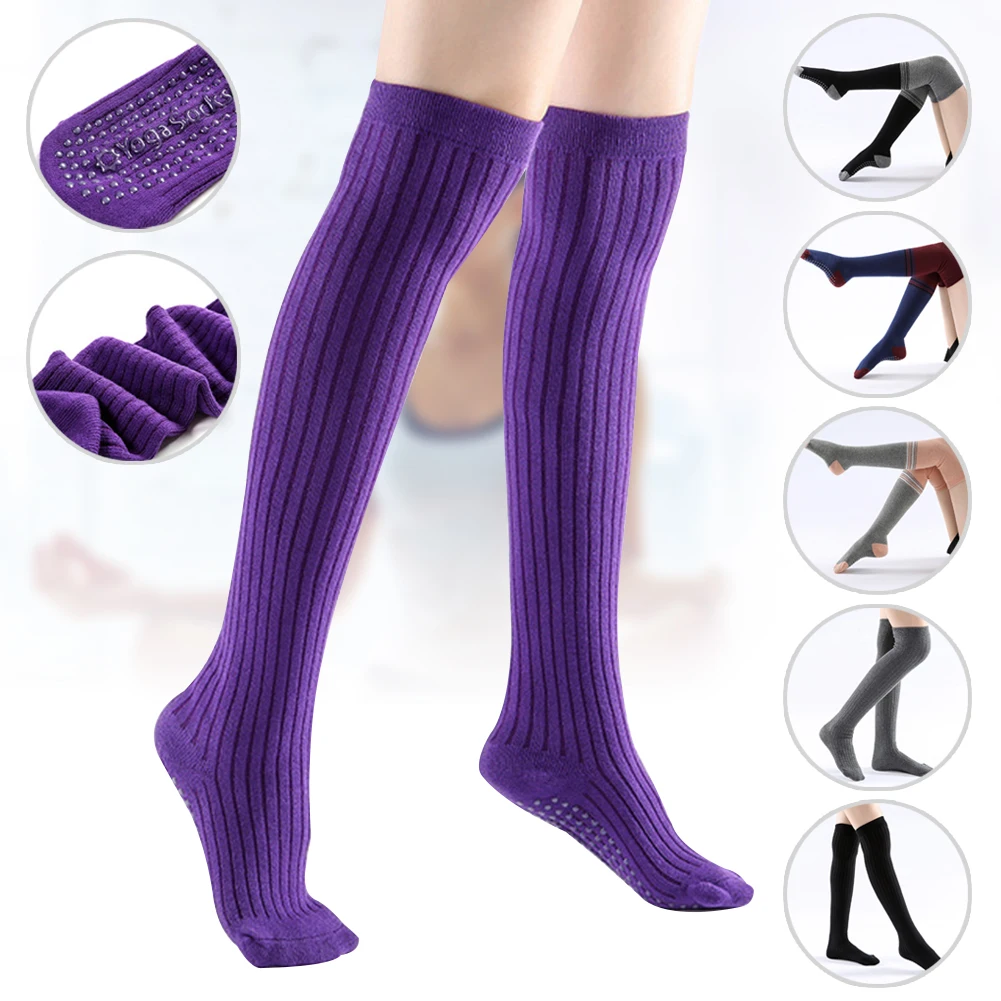 

Women's Winter Long Tube Non-slip Yoga Socks Over The Knee Long Warm Sports Socks