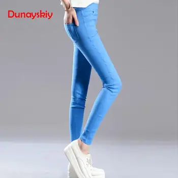 

Candy Colors Solid Skinny Slim Stretched Women Pants High Elastic Waist Full Length Pencil Pants Trousers Plus Size Dunayskiy