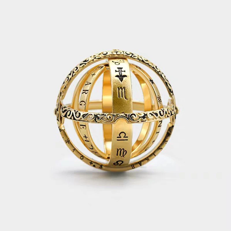 Прислали сертификат! Новая мода 925 Серебряное астрономическое кольцо насадка шар кольцо вращающийся космический кольца для пары ювелирные украшения для влюбленных
