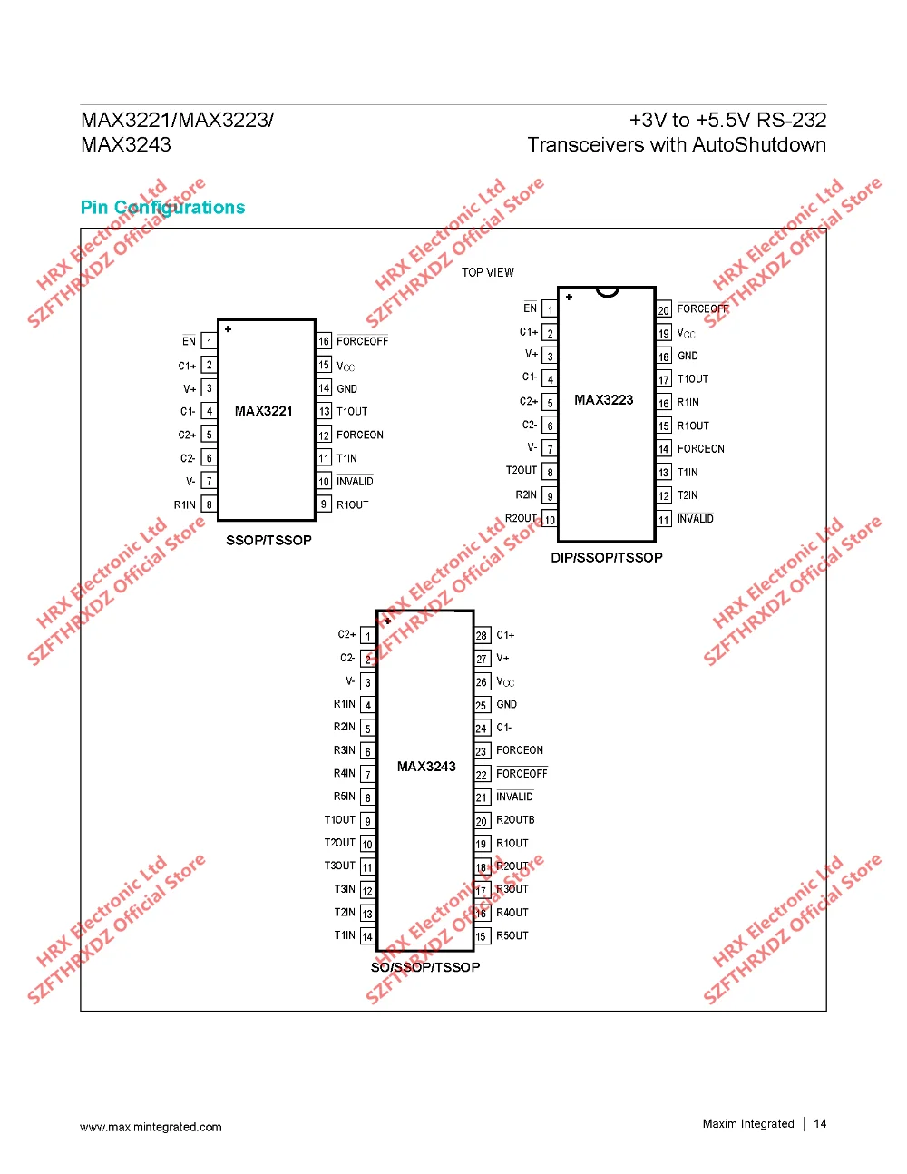 MAX3221EEUE+ T TSSOP16 MAX3221EEUE TSSOP-16 MAX3221 RS-232 интерфейс интегральная схема 2500 шт./катушка