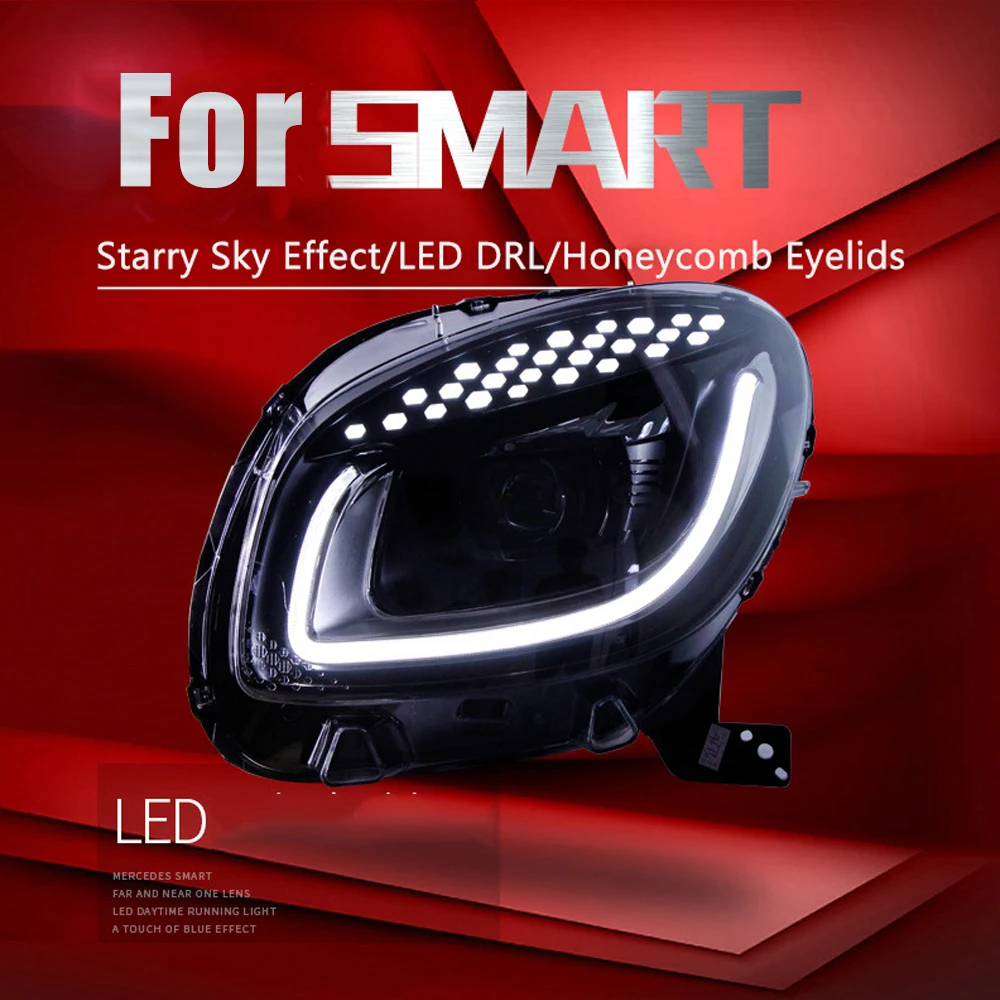 2 шт. автомобильный Стайлинг светодиодный фонарь для фар аксессуар Benz Smart 453 2015