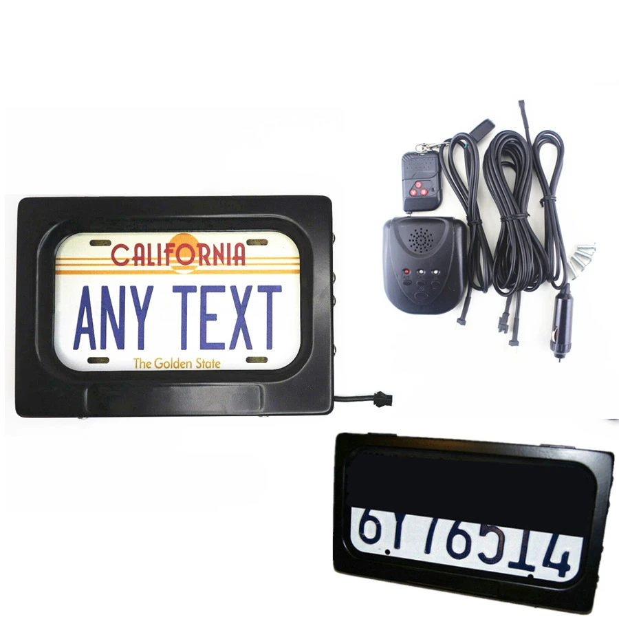 Motorcycle Hideaway Shutter Cover Electric License Plate Frame