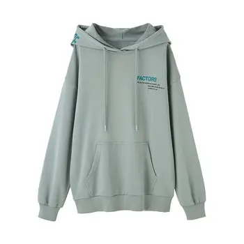 

Autumn Women Vintage Letter Print Hooded Sweatshirt Harajuku Korean Sweet Pullover Fleece Long Sleeve Pocket Hoodies