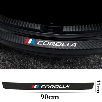 

For toyota corolla 2020 2010 Car rear bumper leather decals carbon fiber protector car trunk protection plate film accessories